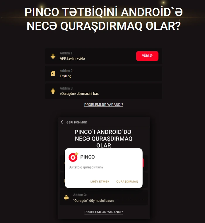 Pinco APK yüklə Android üçün casino tətbiqi