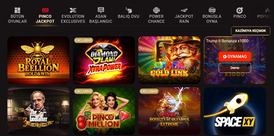 Pinco Casino Azərbaycan onlayn kazino və oyunlar