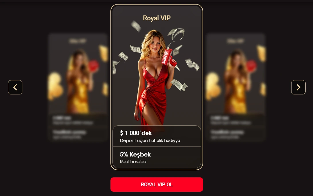 Pinco VIP klubu bonuslar cashback və loyallıq proqramı